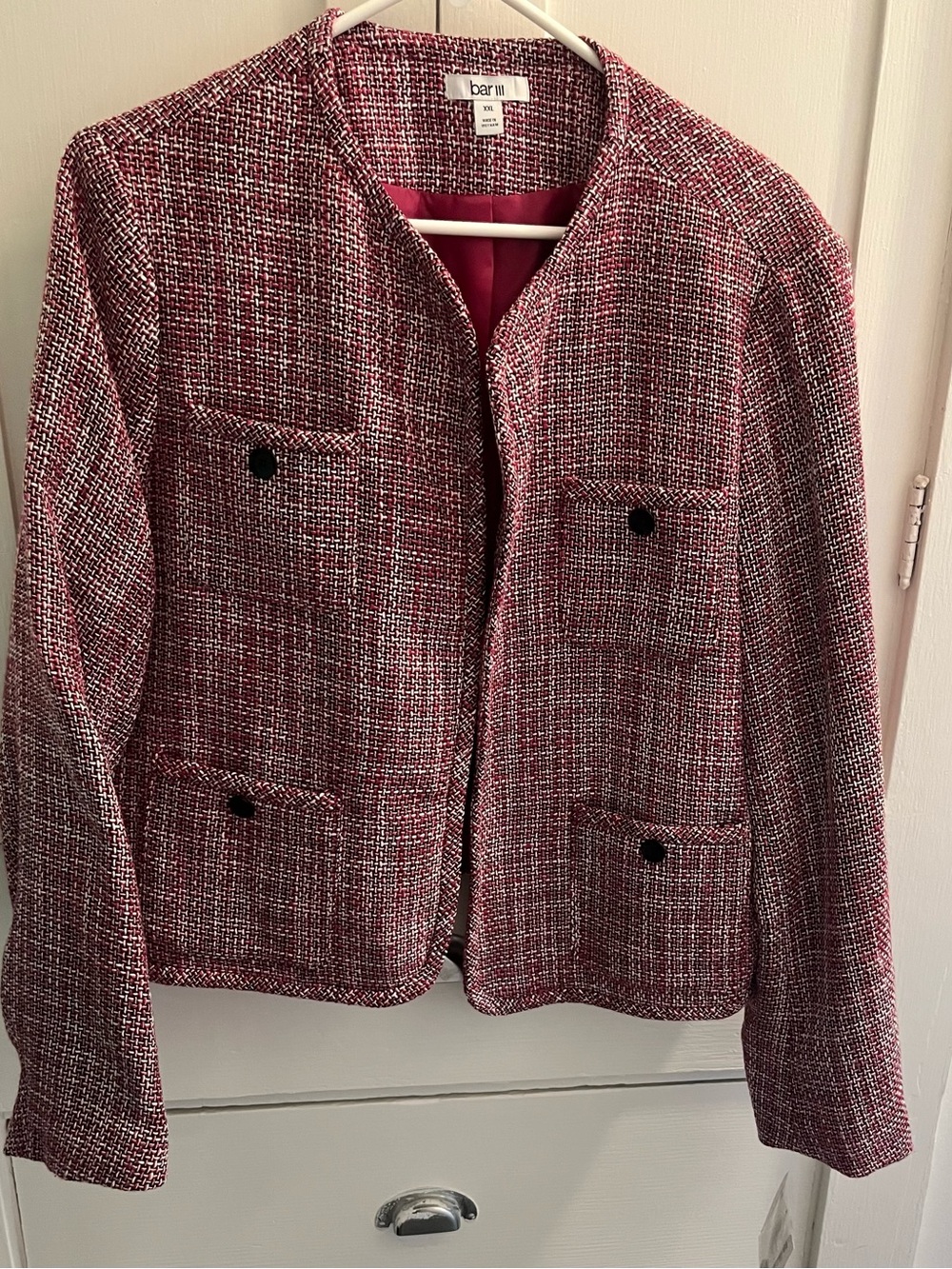 Barr III Tweed Collarless Blazer